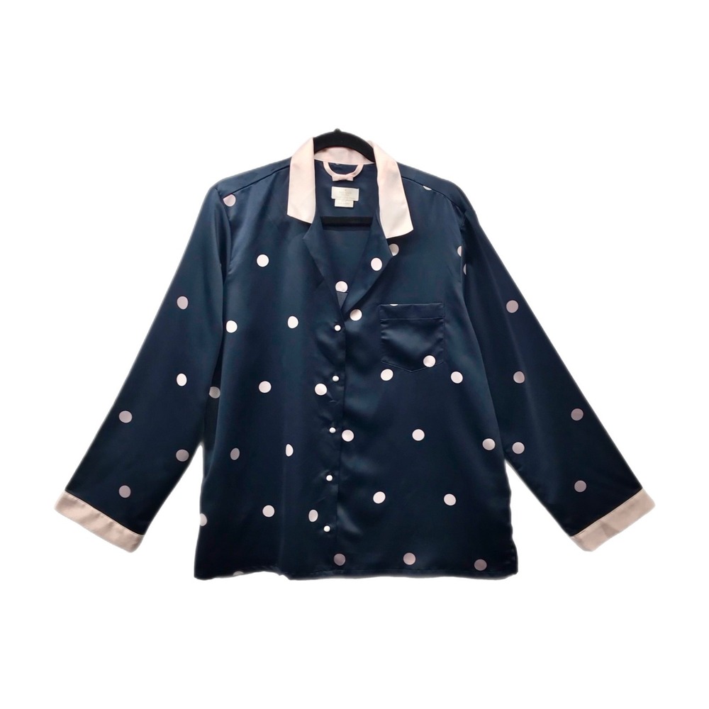 Kate Spade New York Dream A Little Dream Pajama Top Pink Polka Dot Size XL - NEW